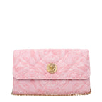 Versace La Medusa Barocco Jacquard Chain Wallet Baby Pink