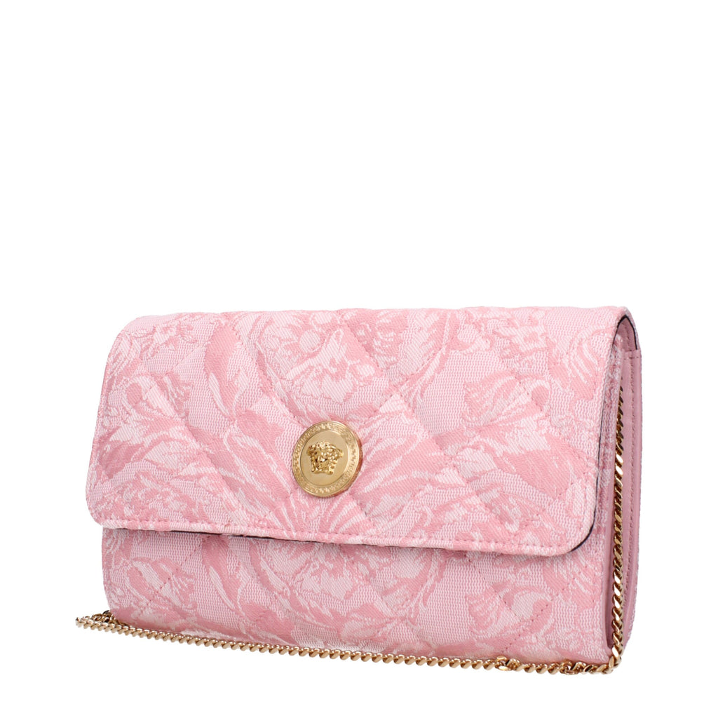 Versace La Medusa Barocco Jacquard Chain Wallet Baby Pink