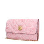 Versace La Medusa Barocco Jacquard Chain Wallet Baby Pink