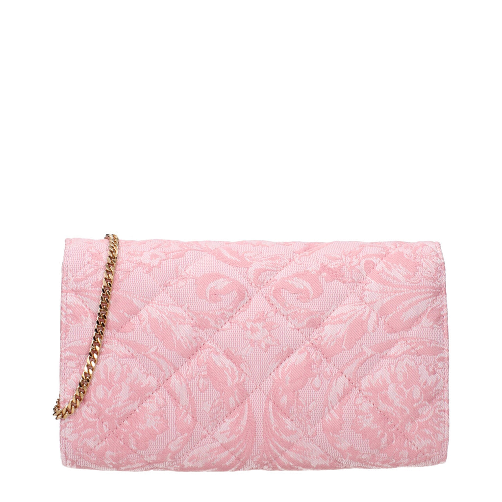 Versace La Medusa Barocco Jacquard Chain Wallet Baby Pink