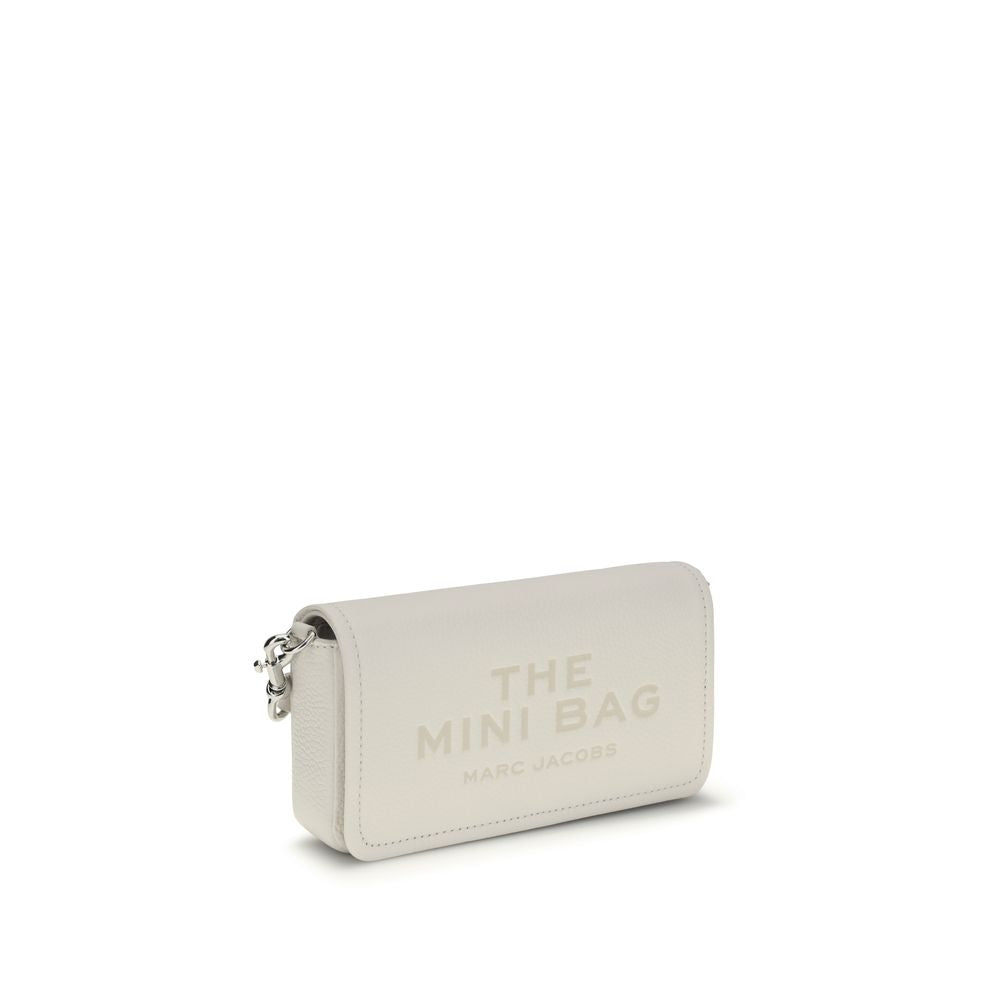 Marc Jacobs The Mini Bag Shoulder Bag Grained Leather Cotton/Silver