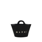 Marni Tropicalia Raffia Bucket Bag in Black