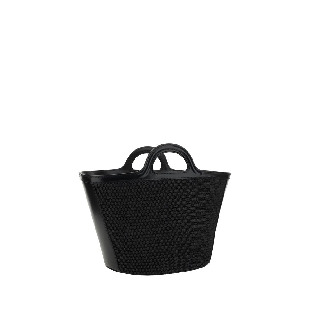 Marni Tropicalia Raffia Bucket Bag in Black