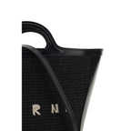 Marni Tropicalia Raffia Bucket Bag in Black