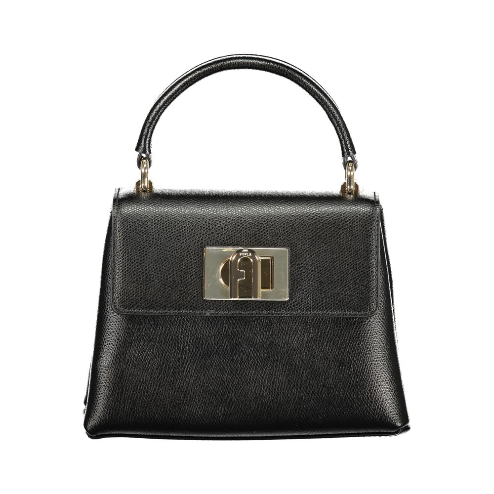 Furla 1927 Leather Top Handle Bag in Nero