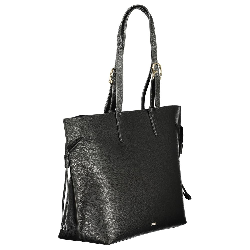 Furla Ava Large Leather Tote Bag in Nero