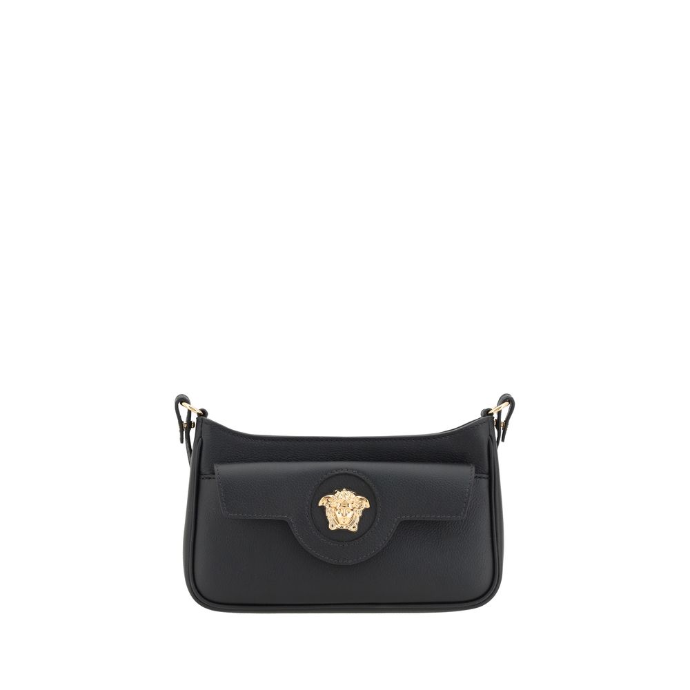 Versace Mini Medusa Leather Shoulder Bag Black Calf Leather Crossbody