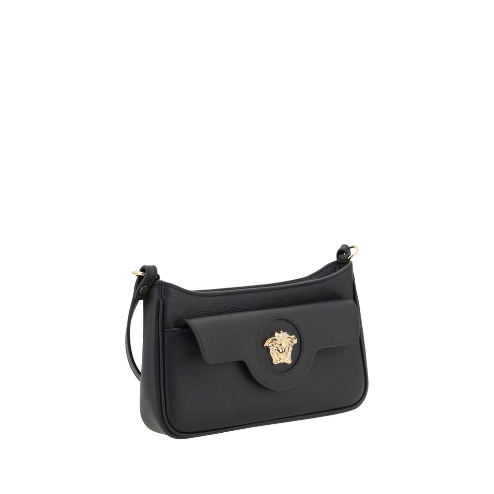Versace Mini Medusa Leather Shoulder Bag Black Calf Leather Crossbody