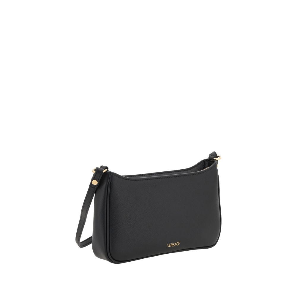 Versace Mini Medusa Leather Shoulder Bag Black Calf Leather Crossbody