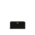 Prada nylon zip-around wallet black triangle logo